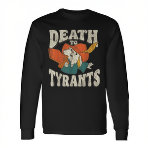 T-shirt à manches longues rétro Rabbit Death To Tyrants, col ras du cou unisexe, style vintage des années 90 - Product Image 3