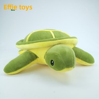 Vente en gros transfrontalière : Grand coussin en peluche tortue de 33 cm, adorable tortue de mer verte en fausse fourrure, jouet en peluche doux avec rembourrage en coton PP