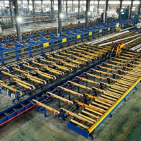 Table de refroidissement pour extrusion d'aluminium 1650T, 65KW, 380V, avec ligne de convoyage PLC et dérouleur de profilés