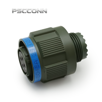 Connecteur circulaire industriel PSCCONN série D38999 à 4 broches, finition olive drab cadmium, blindage EMI, prise à verrouillage rapide