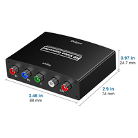 Konverter YPbPr ke HDTV 1080P HD, Input Komponen RGB YPbPr ke Output HDTV Adaptor Video Audio dengan Kabel Daya USB