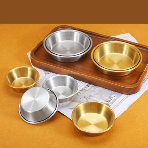 Plat à condiments rond en acier inoxydable 304 pour barbecue, sauces, vinaigre - Product Image 2