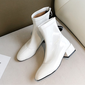 Nuovi Stivali da Donna Stile Britannico con <span class=keywords><strong>Tacco</strong></span> <span class=keywords><strong>Medio</strong></span> e Spesso, Bianchi, per Primavera e Autunno - Product Image 4