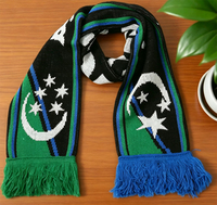 Écharpe de football personnalisée en jacquard tricoté, design acrylique, souvenir de cérémonie pour les fans d'équipes de football, saison d'automne