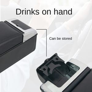 Nouvelle boîte d'accoudoir de voiture invisible avec port de charge USB, porte-gobelet, rangement - Design multifonctionnel en plastique, modèle AC-487 - Product Image 2