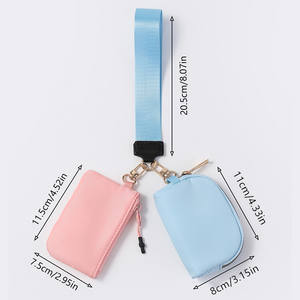 High Quality Luxury Fashion Double <b>Wrist</b> Wallet Coin <b>Bag</b> Custom Dual Pouch Wristlet Keychain Bracelet Card Holder Wallet - Product Image 6