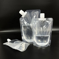 250ML 500ML Emballage alimentaire en plastique transparent Stand Up liquide Rechargeable Sac Jus Boisson Bec Pochettes