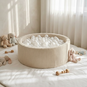 <span class=keywords><strong>Piscine</strong></span> à balles ronde en velours côtelé écologique avec rembourrage en mousse PU, idéale pour les bébés et les enfants, aire de jeux douce - Product Image 2