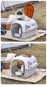 Sac de <span class=keywords><strong>transport</strong></span> rigide pour animaux de compagnie (chiots, chatons, chats) approuvé par les compagnies aériennes, respirant, avec ventilation en maille, portable, pour les voyages en plein air et la marche - Product Image 3