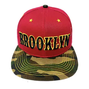 帽夹定制时尚高品质3D刺绣6片平纹帽100% snapback Gorras男士帽帽