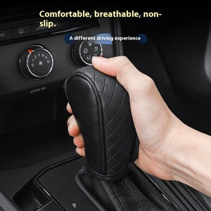 Ewitgo Cross-border Automotive Supplies Universal Perforated Breathable PU Leather <b>Gear</b> Case for Car <b>Knob</b> Use China Origin - Product Image 4