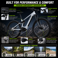VTT de sport à suspension avant TWITTER 29 (27,5) pouces, cadre en aluminium EM6 (3e génération), moteur central 500W, 12 vitesses, E-MTB électrique