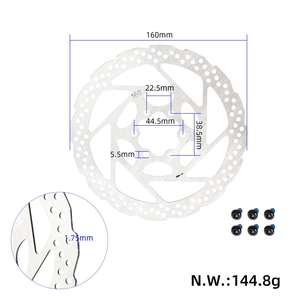 Disco de Freno de 160 mm con 6 Orificios, Borde Ondulado, Rotor de Freno de 160 mm para Scooter Eléctrico con Tornillos T25, Disco de Freno Universal de 6 Orificios para Scooter - Product Image 2