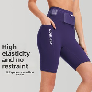 Men <strong>Women</strong> High-Waisted Skinny Fit Nylon Spandex Sporty Fitness <strong>Shorts</strong> for Yoga Sports <strong>Cycling</strong> Running Three-Quarter <strong>Shorts</strong> - Product Image 2