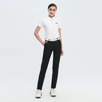 Корейские женские брюки для гольфа, прямые Стрейчевые летние брюки с защитой от морщин для девочек