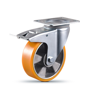 Roulettes industrielles résistantes de chariot à PU de fonte de 4 \ "5 \" 6 \ "8 \" chariots d'atelier de chariot à main d'usine pour la charge lourde - Product Image 5