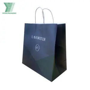Sac cadeau écologique et personnalisé avec votre propre logo sac à provisions de luxe de créateur sacs d'emballage en papier de carton kraft dur au détail
