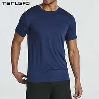 T-shirts de sport pour hommes, coupe oversize, en coton peigné et bambou, à manches courtes, col rond, séchage rapide, écologiques, respirants et doux