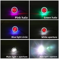 Phare de moto Cyclone Angel Eye LED avec réflecteur, multicolore, lampe de modification Devil Eye