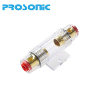 Yüksek kaliteli 60A DC 12V araba Stereo ses devre kesici Inline sigorta 4 / 8 ölçer araba ses anfisi su geçirmez AGU sigorta tutucu