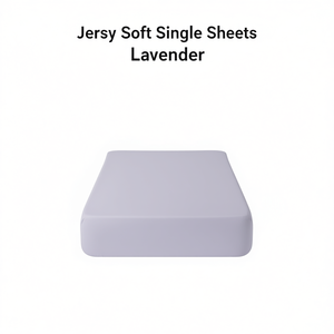 Set di Lenzuola Morbide in Jersey Lavanda con 1 Federa in Cotone per Uso Domestico - Product Image 1