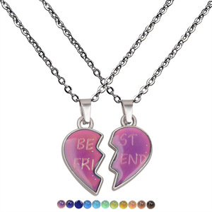 Collar de Alas de Ángel con la Frase 'Love Best Friend', Collar de Acero Inoxidable con Cambio de Color Sensible al Estado de Ánimo, Collar de Amistad para Mejores Amigos - Product Image 2