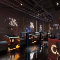 Conception de l'aménagement intérieur d'un pub, comptoir de bar classique, design moderne de bar speakeasy, ensemble de mobilier de restaurant
