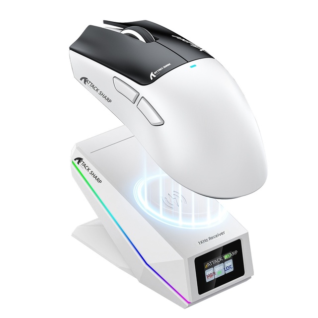 Attack Shark X11PRO V2 Left-Handed USB PAW3315 Optical Gaming Wireless Mouse 7 Buttons TFT Color-Screen Charging Dock