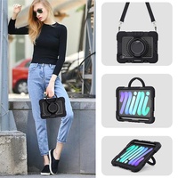 Coque de protection robuste antichute à 3 couches pour iPad Mini 7/iPad Mini 6 avec support pivotant à 360° et bandoulière, vente en gros ODM