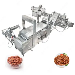 Máquina de fritura automática de grãos de fava, linha de produção de fritura