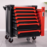 Armoire à outils en acier robuste pour mécanicien avec un ensemble d'outils de 245 pièces pour la réparation automobile, chariot à outils d'atelier avec outils