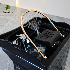 Lit de lavage portable pour salon de coiffure et spa capillaire, avec bac à shampoing, lavabo mobile, réservoir d'eau 60L, <span class=keywords><strong>pompe</strong></span> hydraulique, usage commercial - Product Image 3