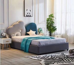 Cama de Día Tapizada en Madera, Estilo Americano Moderno, Diseño Creativo Minimalista Nórdico, Cama Individual Unisex para Dormitorio Infantil - Product Image 5