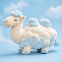 Camélia en peluche de créateur, doux et moelleux, bleu crème, pour la décoration de chambre de filles rêveuses et comme cadeau