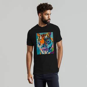 T-shirt col rond pour homme avec image personnalisée, coton 300 g/m², impression photo sur le devant, style décontracté, fabriqué aux États-Unis - Product Image 5