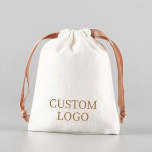 Sacs en toile à cordon personnalisés avec logo, sacs de rangement portables, sacs cadeaux biodégradables naturels - Product Image 1
