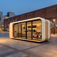 Mini-maison préfabriquée de luxe intelligente et moderne de style européen avec revêtement de sol SPC, bureau conteneur Apple Cabin 20ft/40ft, étanche et écologique en acier