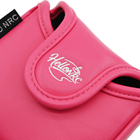 Housse de putter de golf en cuir PU rose avec fermeture magnétique et patch brodé Dessert, en stock