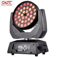 Projecteur LED Wash à tête mobile 36*10W RGBW 4-en-1 haute luminosité avec zoom, contrôle DMX512, IP20 pour bars et discothèques