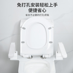 No-Drill Toilet <b>Grab</b> <b>Bar</b> For Elderly With Suction Cup Wall Mounted Zinc Alloy Minimalist Design Bathroom Safety Aid - Product Image 5