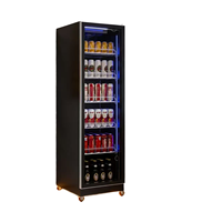 Réfrigérateur commercial à porte vitrée simple pour boissons, avec éclairage LED, personnalisable avec logo OEM, directement de l'usine