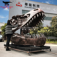Réplique de crâne et de squelettes de dinosaures en fibre de verre de Park Jurassic High, modèle d'intérieur pour enfants, idéal pour les écoles ou les centres commerciaux
