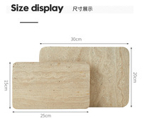 YDSTONE luxe marbre pierre travertin plateau de service ovale Rectangle bijoux plateau de rangement pour la décoration de la maison