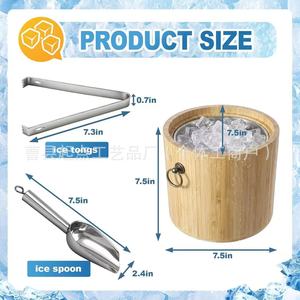 Cubo de hielo de madera para enfriar cerveza y bebidas, ideal para picnics al aire libre, fiestas y refrigeración. - Product Image 4