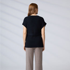 Fabricante de prendas de punto OEM y ODM, suéter de punto personalizado, chaleco informal sin mangas para mujer - Product Image 5