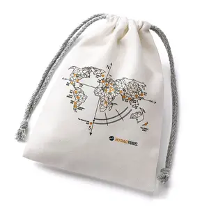 Customized Logo Canvas Cotton Pouch Shoe Handbag Dust Gift Jewelry Drawstring Bag