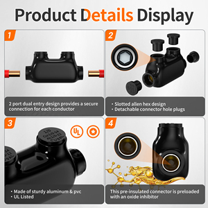 Ul chứng nhận Inline <span class=keywords><strong>Splice</strong></span> nối 2 cổng nhôm dây đồng <span class=keywords><strong>Joiner</strong></span> Cáp nối cho ô tô phân phối điện - Product Image 4