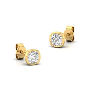 0.47ct Cushion Cut CVD Lab Grown Diamond Solitaire Earrings 10K Gold Plated Trendy Elegant Sparkling Design Jewelry Gift Women - Product Image 2