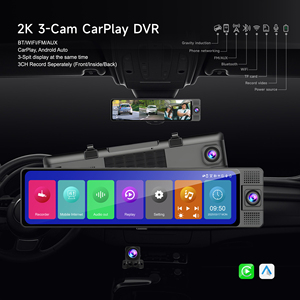 Nueva Cámara para Auto DVR de 10.88 Pulgadas con Tres Lentes 2K, Pantalla Táctil OLED, Espejo Retrovisor, Cámara para Tablero de Auto, Carplay - Product Image 4
