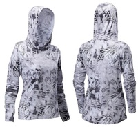 Chemise de pêche à manches longues à capuche pour femme, personnalisable, UPF50, séchage rapide, toucher frais, protection solaire pour activités de plein air